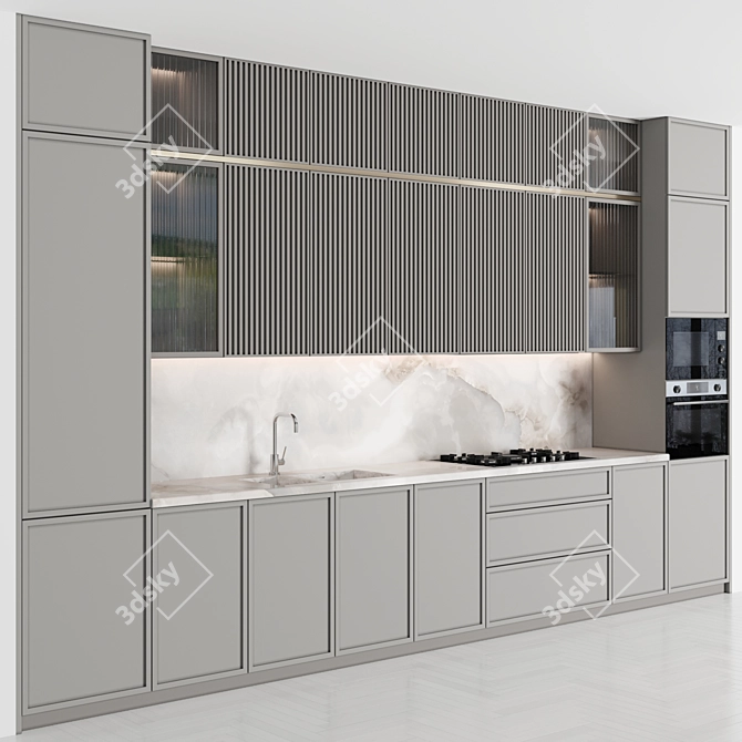 Modern Island Kitchen 126 3D model image 2
