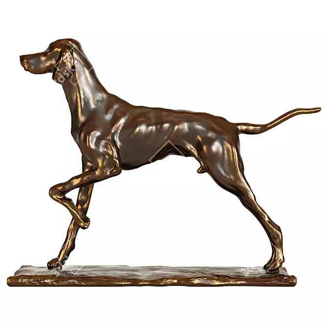 Pointing Dog Figurine 3D model image 1