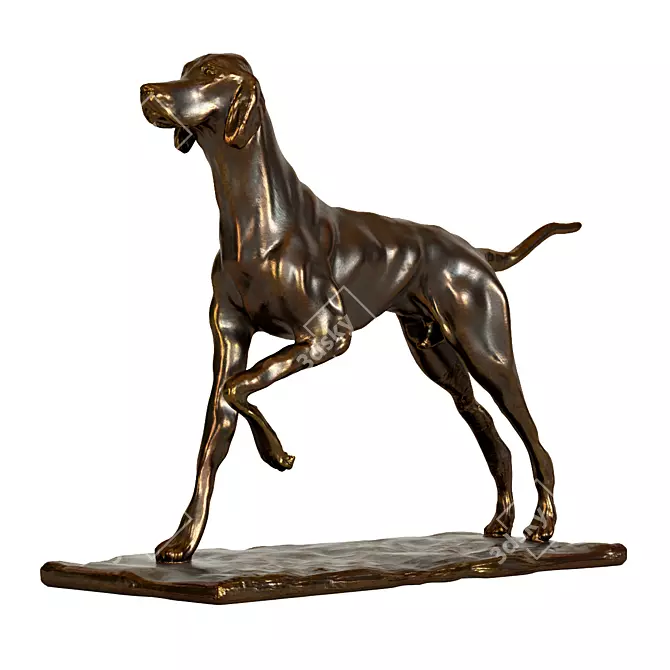 Pointing Dog Figurine 3D model image 2