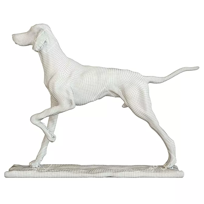 Pointing Dog Figurine 3D model image 3