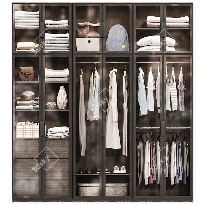 Modern Wardrobe Set with PAX Fillings 3D model image 2