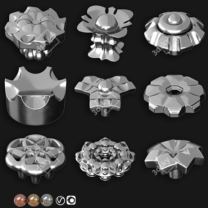 Elegant Door Knobs Collection 0028 3D model image 5