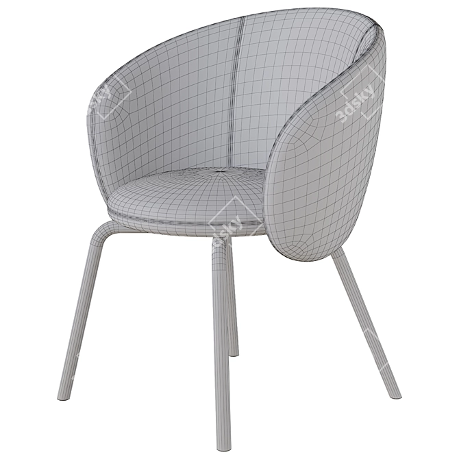 Minimalist Nebula Tube Chair Design 3D model image 4