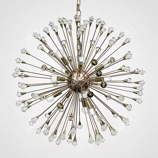 ImperiumLoft Gold Sparks Pendant Chandelier 3D model image 2