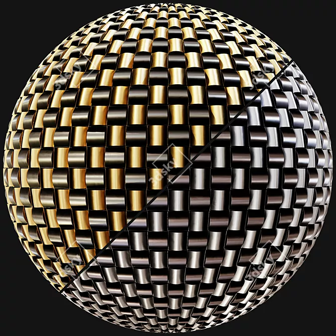 Versatile Metal Mosaic Tile Set 3D model image 5