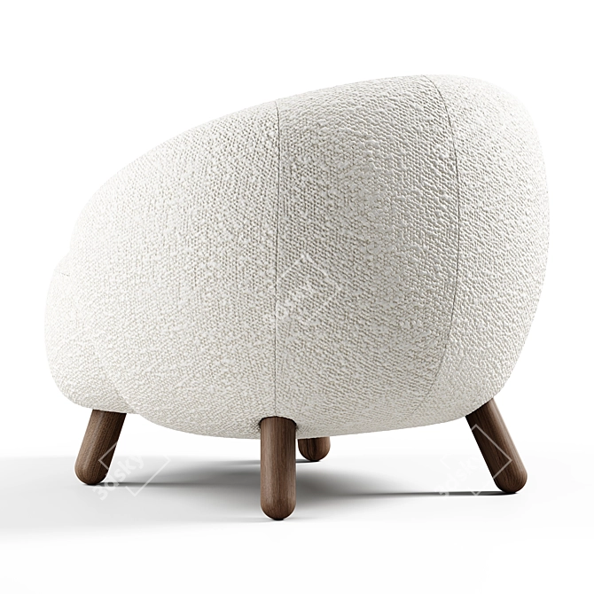 Seamless Textured V-Ray Armchair 3D model image 3