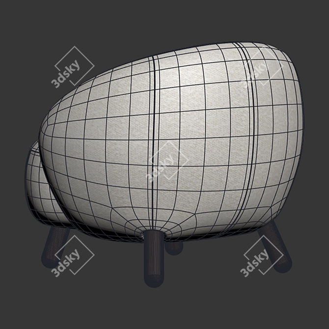 Seamless Textured V-Ray Armchair 3D model image 5