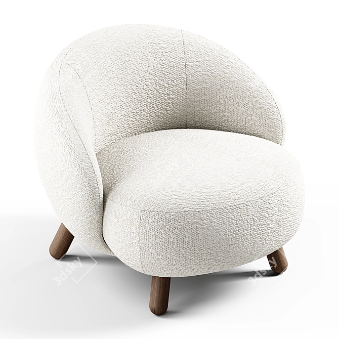 Seamless Textured V-Ray Armchair 3D model image 6