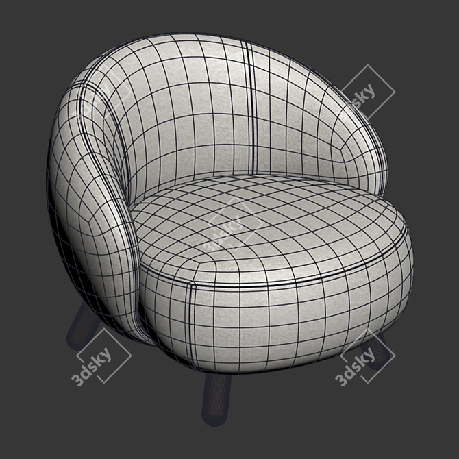 Seamless Textured V-Ray Armchair 3D model image 9