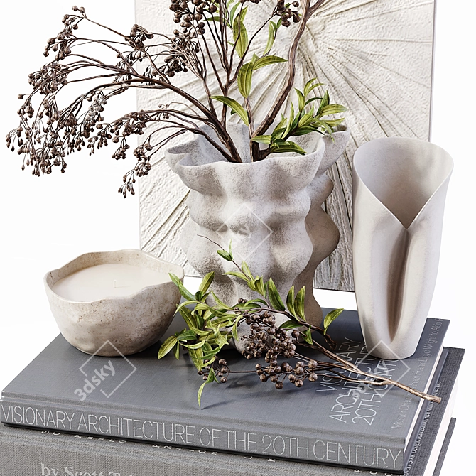 Detailed 3D Decor Set 3D model image 2