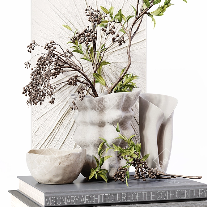 Detailed 3D Decor Set 3D model image 3