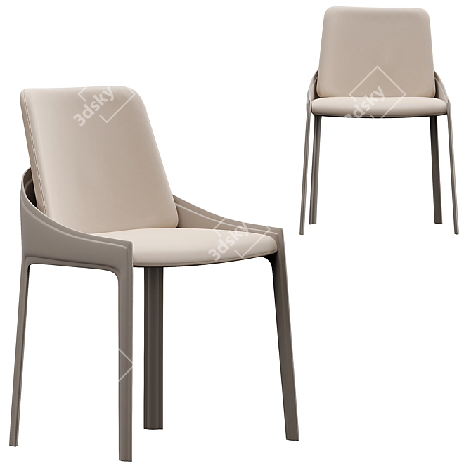 Modern Elegant Chair with Textured Design 3D model image 1