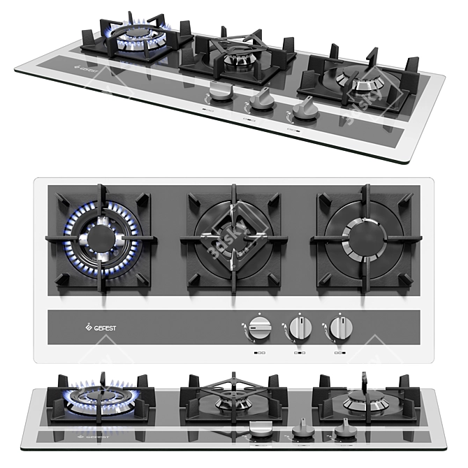 Modern Gefest Kitchen Appliance Set 3D model image 11