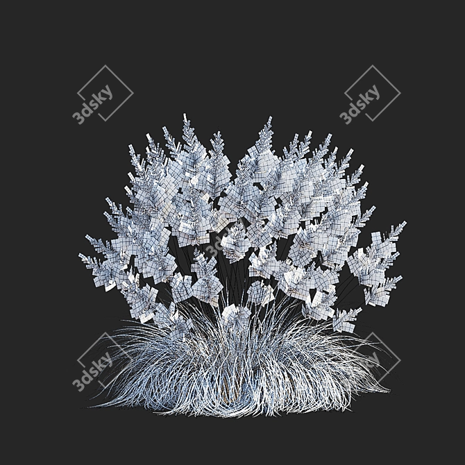 Decorative Sporobolus Grass Set 3D model image 6