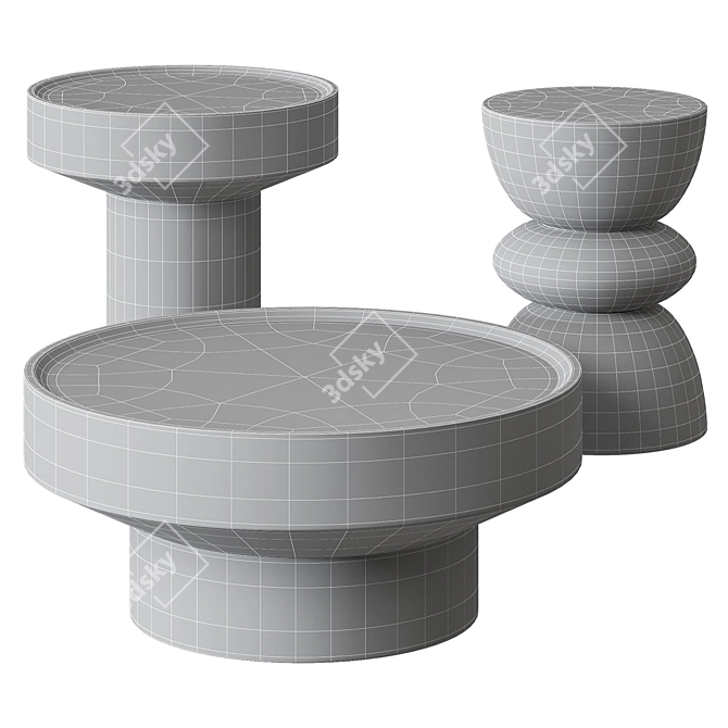 Benno Mango Wood Side Tables 3D model image 9