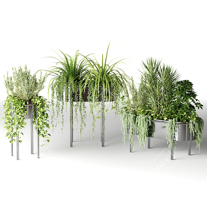  Chromed Planters - Corona 3D model image 1