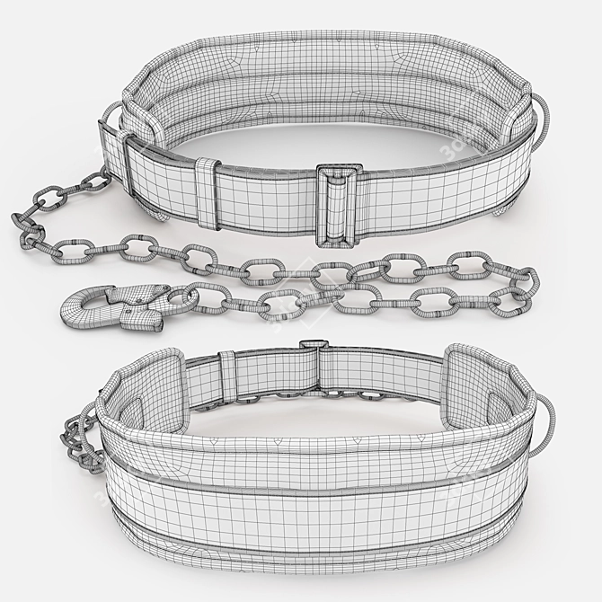  Metal Chain Carabiner Safety Harness 3D model image 4