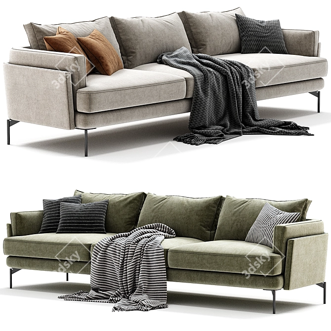 Stylish ASTEDIO Fabric Sofa NICOLINE 3D model image 1