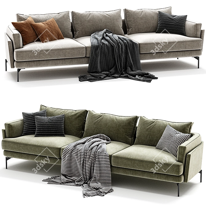 Stylish ASTEDIO Fabric Sofa NICOLINE 3D model image 3