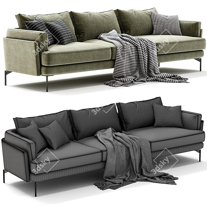 Stylish ASTEDIO Fabric Sofa NICOLINE 3D model image 4