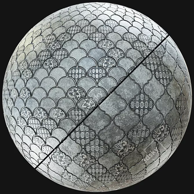 Metallic Mosaic Tile Texture Pack 3D model image 3