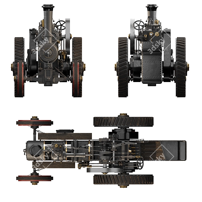 SteamCar Kit, DIY Model - Wood/Metal Construction 3D model image 5