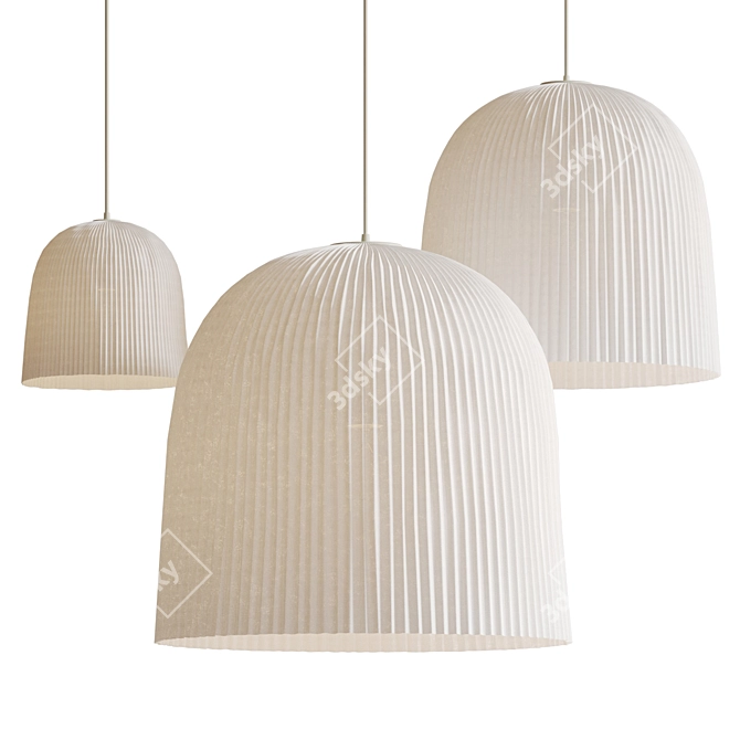 Emotive Fabric Pendant Light 3D model image 1