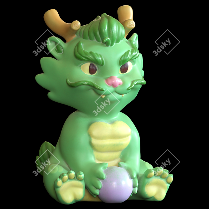 Majestic Dragon Figurine 5" Statue 3D model image 2