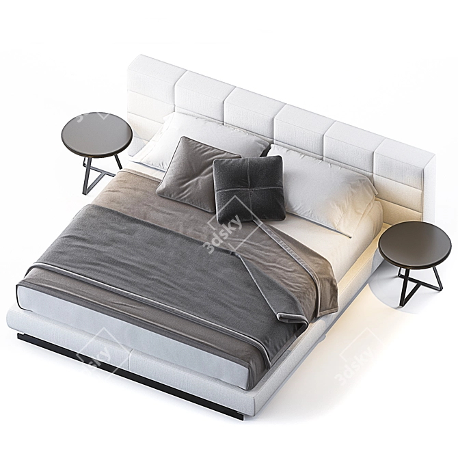 Elegant Lawrence Bed by Minotti 3D model image 2