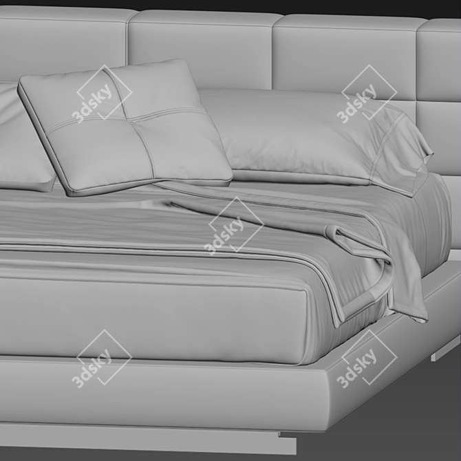 Elegant Lawrence Bed by Minotti 3D model image 4