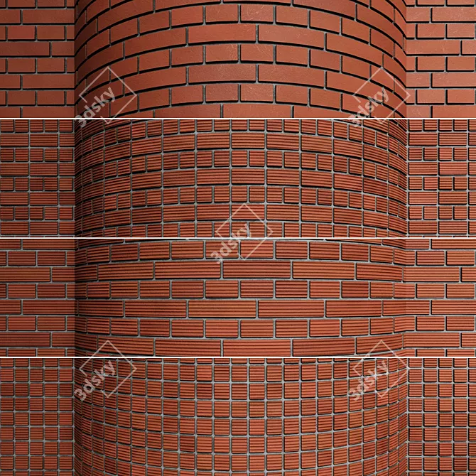 Brick Bond Seamless Texture Collection 3D model image 1