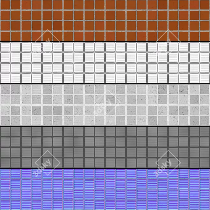 Brick Bond Seamless Texture Collection 3D model image 4