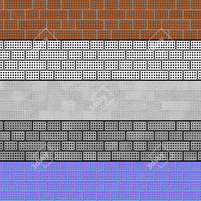 Brick Seamless Texture Pack 004 3D model image 4