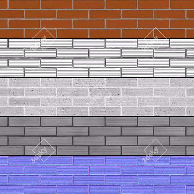 Brick Seamless Texture Pack 004 3D model image 6