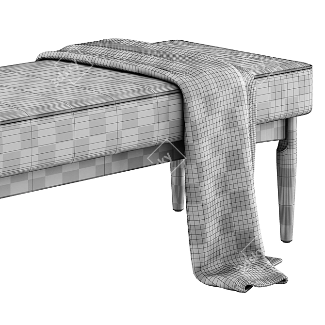 Arvid Wood Bench Studio Concept 3D model image 5