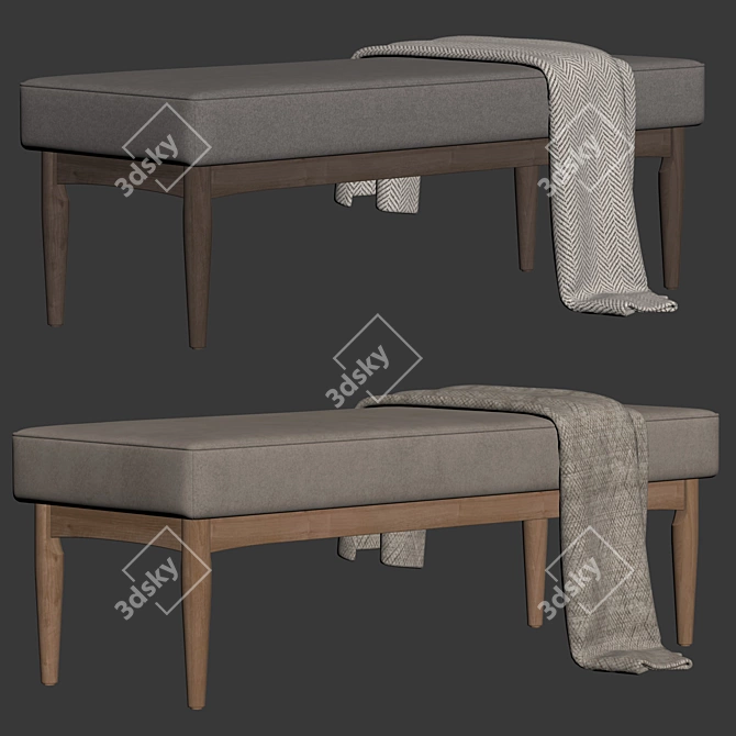 Arvid Wood Bench Studio Concept 3D model image 7