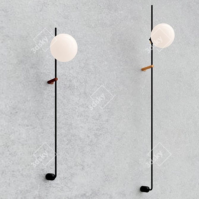 Contemporary Lynea Wall Lamps, Black/White 3D model image 3