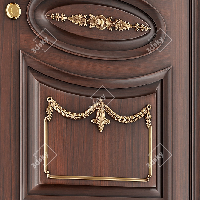 Baroque Style Classic Door 3D model image 2