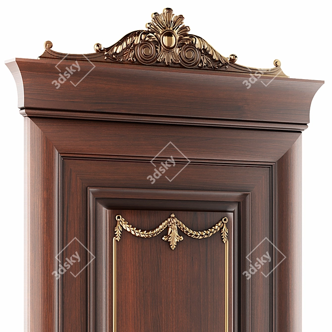 Baroque Style Classic Door 3D model image 3