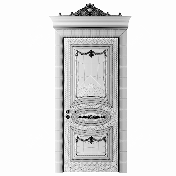 Baroque Style Classic Door 3D model image 4