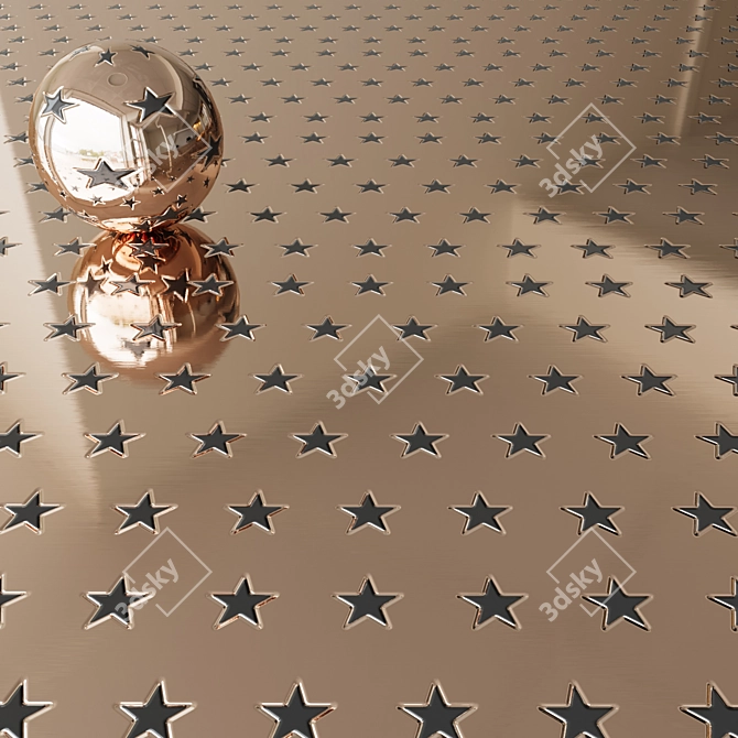 Modern Copper Black Star Model 3D model image 1