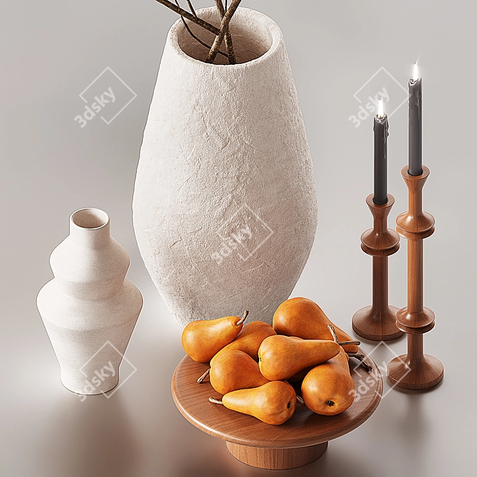 Rustic Fall Harvest Decor Set 3D model image 3