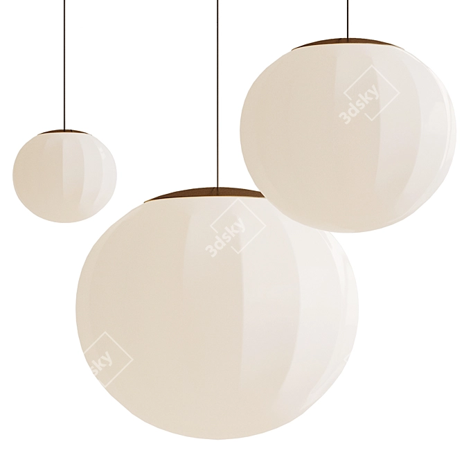 Contemporary Metal Glass Pendant Light 3D model image 1