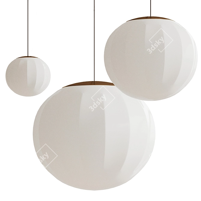 Contemporary Metal Glass Pendant Light 3D model image 2