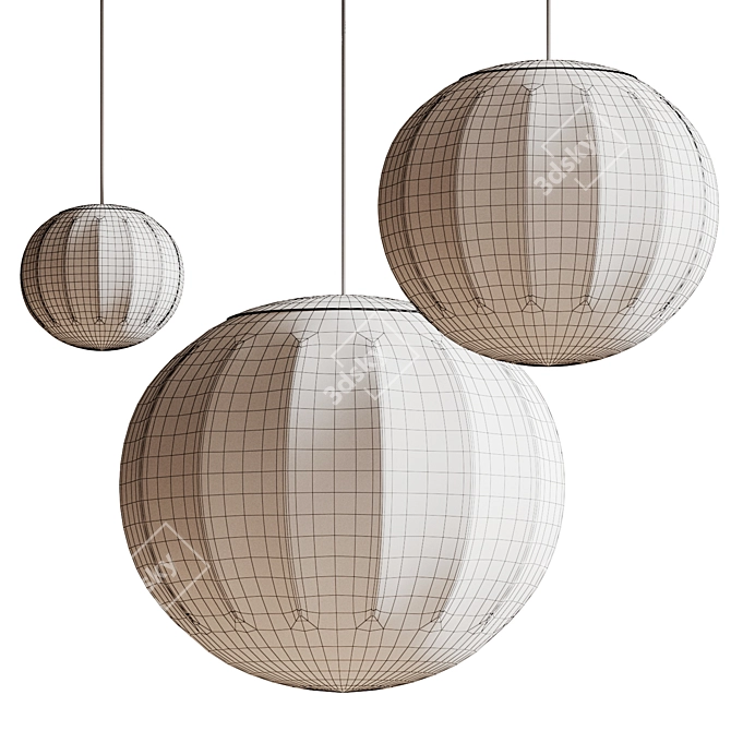 Contemporary Metal Glass Pendant Light 3D model image 3