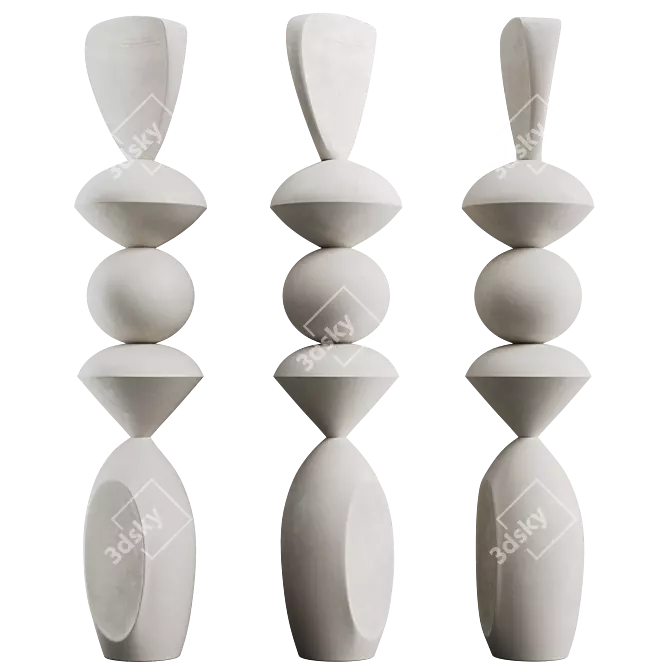 Modern Totem Sculpture by Joel Escalona 3D model image 5