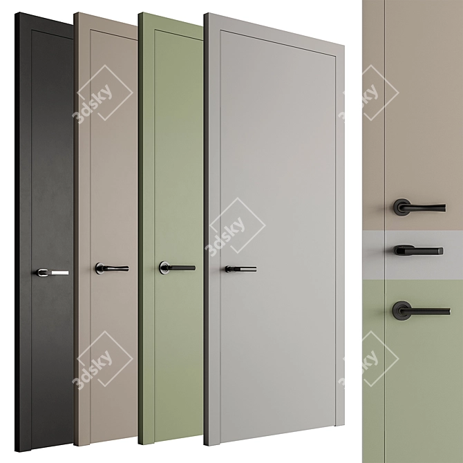  Sleek Entryway Door Collection 3D model image 1