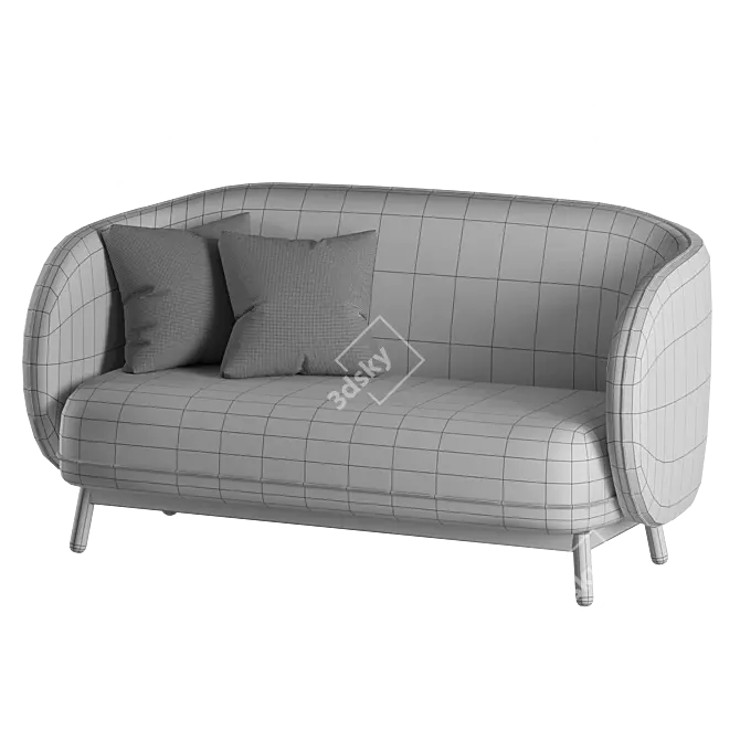 Designer Wooden Lounge Sofa Collection 3D model image 3