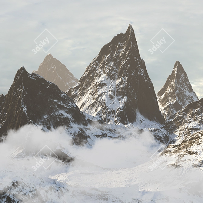  Snow Hero Mountain 4k Model 3D model image 2