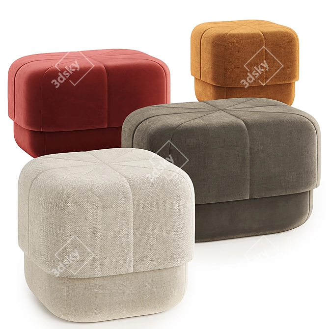 Circus Pouf in 4 Hues 3D model image 1